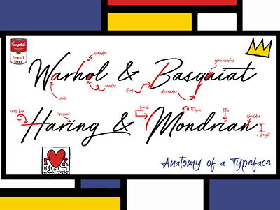 Type Anatomy Project adobe illustrator basquiat display type display typeface handwritten font handwritten type illustrator keith haring modern art mondrian typeface anatomy typeface design typography warhol