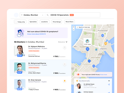 Corona doctors corona coronavirus covid covid19 doctor find doctor search ui
