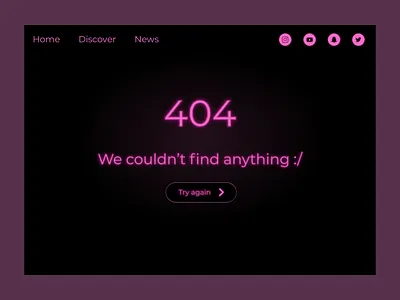 404 in Neon 404 desktop neon pink ui web design website