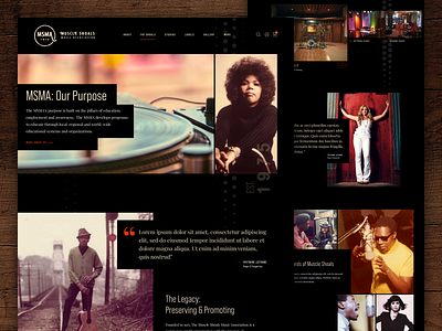 Muscle Shoals Music Association art direction branding homepage landing page music responsive ui ux visual design