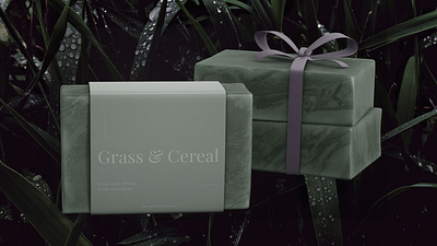 Grass & Cereal Bar Soap branding design figma mockup rebound serif typography