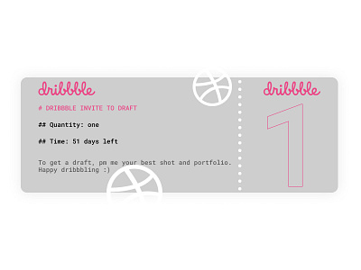 One Dribbble Invite for Draft! dribbble invite