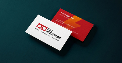 PTC Industries branding bolt branding branding and identity branding design identitydesign india red stationary design visiting card