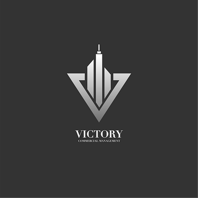 VICTORY Commercial Management Logo brand identity branding design graphic design icon illustration logo logo design minimal vector