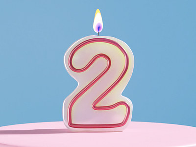 36 Days Of Type - 2 36 days of type 36daysoftype 36daysoftype2 3d 3d art art birthday blender candle illustration two typogaphy wax