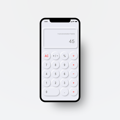 Neumorphism Calculator App adobexd app appdesign calculator app interface mobile app mobile design mobile ui neumorphism uidesign uiux ux