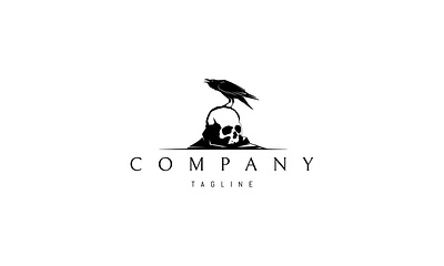 Skull Raven logo bird brand branding design logo umuarus vector