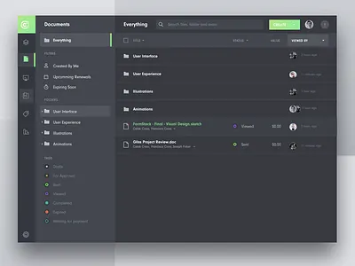 Coco Doc: Sales Force Automation Software Dashboard b2b cloud app contract management dashboad document management documents negotiation product design proposal proposals quote saas sales app sales automation sales dashboard sales tool tracking user interface