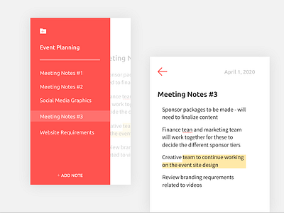 Notes Widget daily ui dailyui design