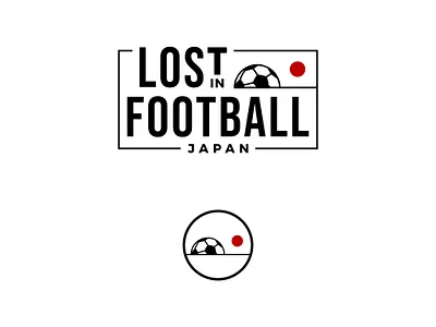LOST IN FOOTBALL JAPAN design eye catching football graphic design icon japan logo design simple logo soccer traveling vector