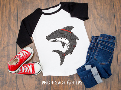 Shark Steampunk Style T-shirt Design