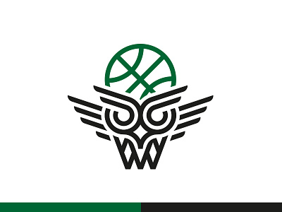 Green Owls (Basketball) Logo basketball logo brand design branding icon identity design line art logo logomark minimal modern logo owl logo