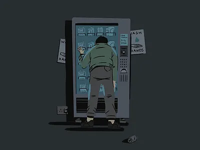 Key Workers 01 character design doodle hands illustration ipad procreate sketch vending machines wash