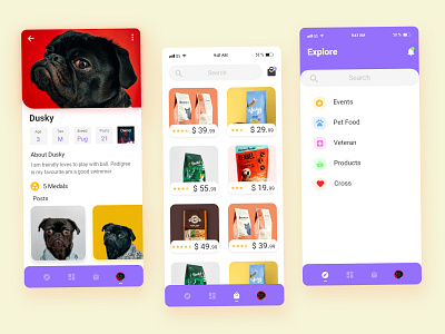 Pet App Ui adobexd app design freebie icon ios minimal pet petapp ui uiux uiuxdesign uiuxdesigner ux