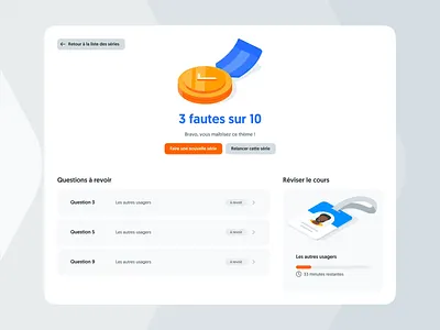 Result page illustration quizz success ui ux