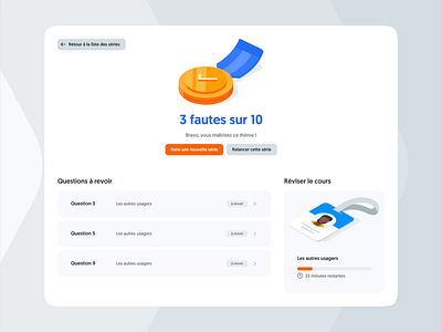 Result page illustration quizz success ui ux