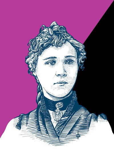 Voltairine de Cleyre history illustration political portrait poster procreate science