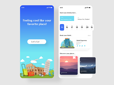 Trip Planner App app app concept app store application cards clean design dribbble best shot illustraion illustration ios app design travel travel app travelling trip trips typography ui ux vector