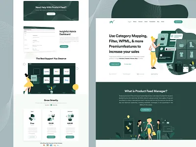 Product Feed Landing Page clean illustration landingpage marketplace product sales ui ux web woocomerce