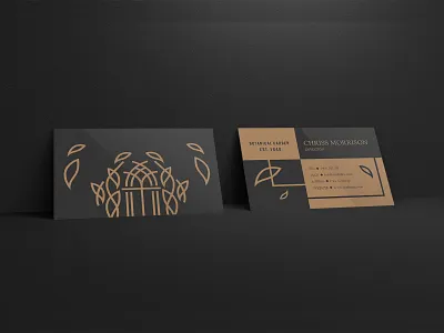 Botanical Garden Business Card abstract black brand identity branding business card design elegant flat garden gold logo logos luxurious minimal mockup monoline sleek sophisticated type typography