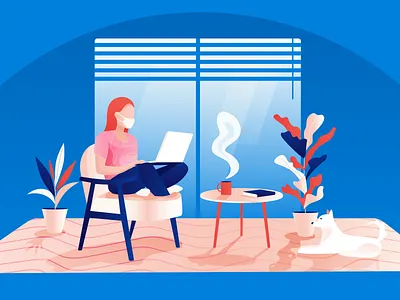 Stories from Quarantine blog blue corona home homeoffice illustration nicereply quarantine remote remotework support