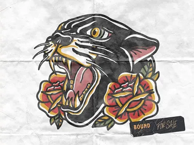 Panther flash design branding design flash tattoo illustration logo procreate tattoo design