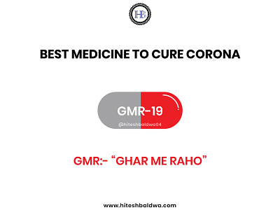 BEST MEDICINE TO CURE CORONA "GMR-19" concept corona coronavirus covid19 stayhome staysafe typography