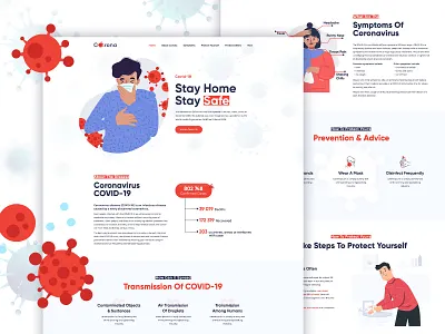 FREE psd - Coronavirus (COVID-19) Prevention & Informatics PSD corona coronavirus covid covid 19 covid 19 covid19 design dribbble free free psd illustration medical psd themplates ux virus webdesign