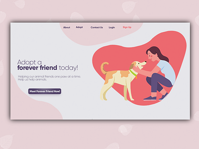 Pet Adoption Web Page Design adoption animal branding illustration pet pet care ui ui design uidesign uiux user experience user interface ux ux design vector web web design web page website website design