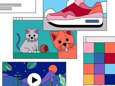 Spielwork - illustration detail animation artwork cat cats creative digital digital art drawing flatdesign illustration illustrator nike storytelling vector