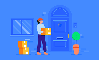 delivery service adobe banner design blog post delivery service flat illustration illustrator jotform
