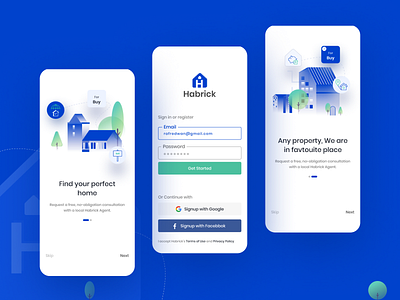 Homes For Sale / Rent App apartment sell app design homerent homesale onboarding screen property property search realestate realestateagent splashscreen