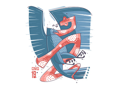 eagle n snake - COVID 19 character clean corona coronavirus covid 19 covid19 illustration illustrator infographic lineart pictogram vector