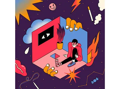 Self-quarantine artwork digitalart illustration illustrator quarantine