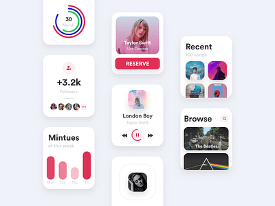 Daily UI 09 - Watch Music App 100 day challenge 100 day project 100 days of ui app design apple watch card design cards chart daily ui daily ui project data design listen listening music purple red watch watch app watch ui