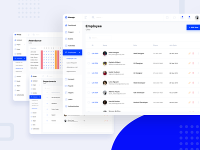 Employees shot - CRM UI Kit app attendance crm crm portal department design employee minimalist sketch ui ui kit web website