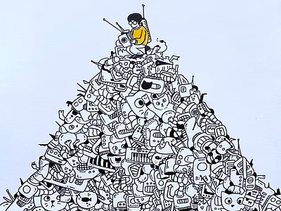 telecommuting drawing illustration