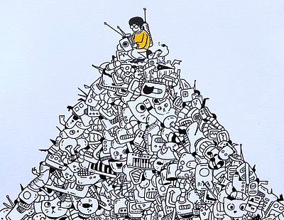 telecommuting drawing illustration