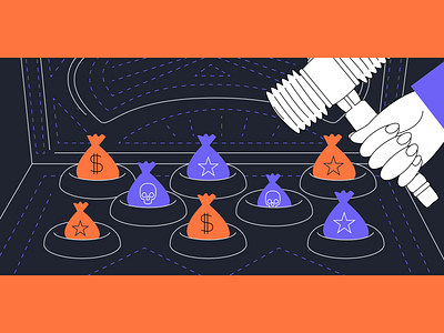 Lottery for sales manager / Article illustration linear illustration promo site sales vector