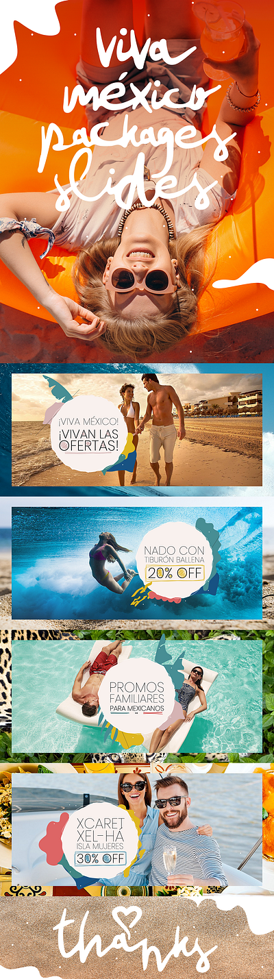 Viva Mexico Packages Slides! branding cancun design illustration mexico packages site slide summer tourism typography ui vacations vector web