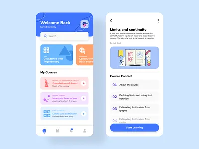 Educational Platform - Mobile app design application education education app exam learning mobile student study task ui ux