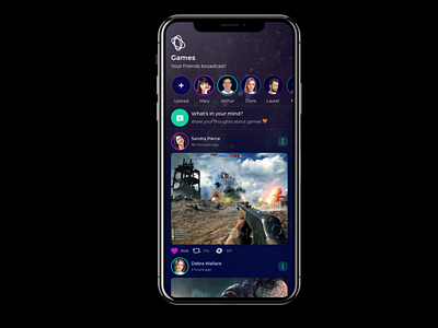 Games Broadcasting App android app design graphic design interface ios ui uiux ux uxdesign