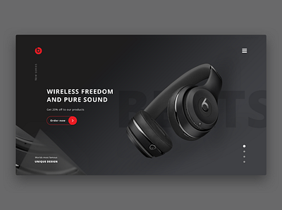 Beats headphones concept design illustration minimal typography ui vector web website