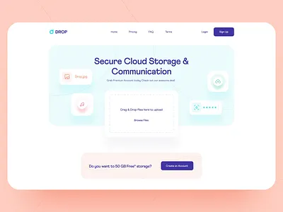 Landing Page Hero: Upload Animation cloud storage file transfer landing hero landing landing page landing page design landing page ui modern transfer file transfer landing upload upload animation upload file upload landing uploader uploading