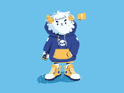 Lil Brother Yeti character cute fantasy fashion illustration illustrator mascot monster playful sneakers yeti