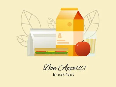 BON APPETIT ! breakfast apple breakfast colors design illustration ilustrare juice sandwiches vector web