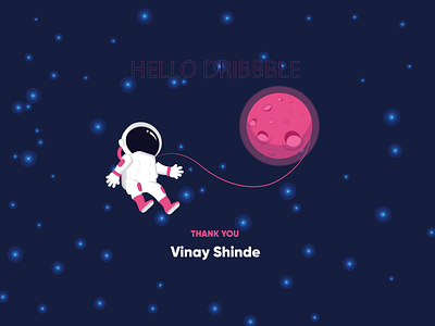 Hello Dribbble! debut debutshot dribble hellodribbble space thankyou