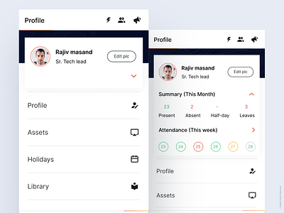 Attendance Application app attendance design india mobile ui ux