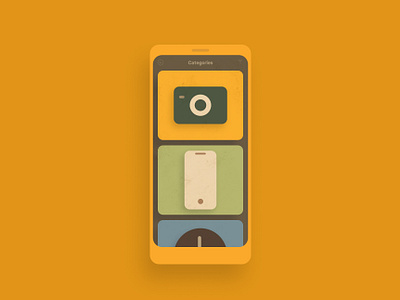 Categories app color design minimal ui uid ux warm