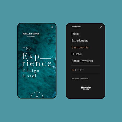 The Experience Design Hotel - Barceló Hotels app app design interface photoshop sketch ui visual design web webdesign